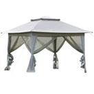 Outsunny Foldable Pop-up Party Tent Instant Canopy Sun Shade Gazebo Shelter Steel Frame Oxford w/ Ro