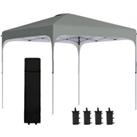 Outsunny Pop Up Gazebo 3x3m, Foldable Canopy Tent, Carry Bag with Wheels, 4 Leg Weight Bags, Outdoor