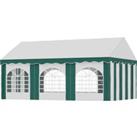 Outsunny 6 x 4m Garden Gazebo with Sides, Galvanised Marquee Party Tent with Six Windows and Double 