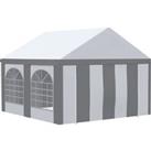 Outsunny 4 x 4m Galvanised Party Tent, Marquee Gazebo with Sides, Four Windows and Double Doors, for