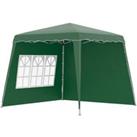 Outsunny Pop Up Gazebo with 2 Sides, Slant Legs and Carry Bag, Height Adjustable UV50+ Party Tent Ev