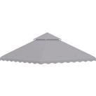 Outsunny Replacement Gazebo Canopy Cover 3x3m, Dual-Tier Roof, Durable Light Grey Fabric, Weather-Re