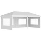 Outsunny 3 x 6m Pop Up Gazebo, Height Adjustable Marquee Party Tent with Sidewalls and Storage Bag, 