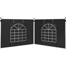 Outsunny Gazebo Side Panels, 2 Pack Sides Replacement, for 3x3(m) or 3x6m Pop Up Gazebo, with Window