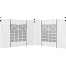 Outsunny Gazebo Side Panels, 2 Pack Sides Replacement, for 3x3(m) or 3x6m Pop Up Gazebo, with Window