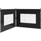 Outsunny Gazebo Side Panels, Sides Replacement with Window for 3x3(m) or 3x4m Pop Up Gazebo, 2 Pack,