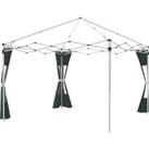 Outsunny Gazebo Side Panels, Replacement Set with Doors and Windows, for 3x3(m) or 3x6m Pop Up Gazeb