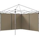 Outsunny Gazebo Side Panels, 2 Pack with Zipped Doors, Replacement for 3x3m or 3x6m Pop Up Gazebos, 