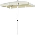 Outsunny Aluminium Sun Umbrella Parasol Patio Garden Tilt 2M x 1.25M Cream White