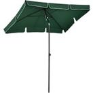 Outsunny Aluminium Sun Parasol, Rectangular Patio Garden Umbrella with Tilt, 2M x 1.25M, Green