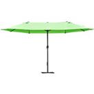 Outsunny Double-Sided Garden Parasol, 4.6m Sun Umbrella Patio Shelter with Cross Base, Weather-Resis