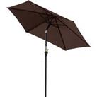 Outsunny 2.7M Parasol Patio Tilt Umbrella Sun Umbrella Outdoor Garden Sunshade Aluminium Frame with 