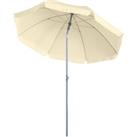 Outsunny 2.2M Tilt Beach Umbrella Parasol-Cream White