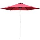 Outsunny 2.8m Patio Parasols Umbrellas Outdoor 6 Ribs Sunshade Canopy Manual Push Garden Backyard Fu