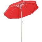 Outsunny 1.9m Arced Beach Umbrella, 3-Angle Canopy Parasol with Aluminium Frame, Pointed Spike, Carr