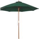 Outsunny Wooden Garden Parasol, 2.5m, Sun Shade for Patio, Ventilated Canopy, Outdoor Use, Dark Gree