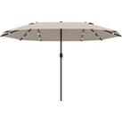 Outsunny Garden Parasol 4.4m Double-Sided Sun Umbrella Patio Sun Shade Outdoor with LED Solar Light 