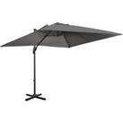 Outsunny 2.7 x 2.7 m Cantilever Parasol, Square Overhanging Umbrella with Cross Base, Crank Handle, 