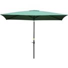 Outsunny Rectangular Market Umbrella, 2 x 3m Patio Outdoor Table Umbrella with Crank & Push Butt