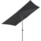 Outsunny Rectangular Garden Parasol: 2x3m Patio Umbrella with Crank & Tilt, Aluminium Pole, Jet 