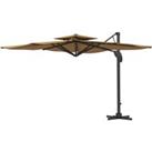 Outsunny Garden Parasol, 3(m) Cantilever Parasol with Hydraulic Mechanism, Dual Vented Top, 8 Ribs, 
