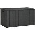 Outsunny 336L Garden Storage Box, Water-resistant Heavy Duty Double Wall Plastic Container, Garden F