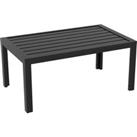 Outsunny Outdoor Side Table, Rectangular Patio Coffee Side Table with Steel Frame and Slat Tabletop 
