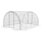Outsunny Polytunnel Greenhouse Walk-in Grow House with PE Cover, Door and Galvanised Steel Frame, 4 