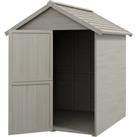 Outsunny 6 x 6.5FT Wooden Shed, Floor Included Garden Storage Shed with Waterproof Apex Roof and Cle