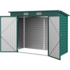Outsunny 8 x 4FT Galvanised Garden Storage Shed, Metal Outdoor Shed with Double Doors and 2 Vents, G