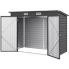 Outsunny 8 x 4FT Galvanised Garden Storage Shed, Metal Outdoor Shed with Double Doors and 2 Vents, G