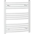 HOMCOM Straight Heated Towel Rail, Hydronic Bathroom Ladder Radiator Towel Warmer For Central Heating 600mm x 700mm, White