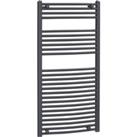 HOMCOM Straight Heated Towel Rail, Hydronic Bathroom Ladder Radiator Towel Warmer For Central Heating 600mm x 1200mm, Grey