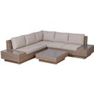 Outsunny 5-Seater Rattan Garden Furniture Outdoor Sectional Corner Sofa and Coffee Table Set Conserv