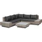 Outsunny 5-Seater Rattan Garden Furniture Outdoor Sectional Corner Sofa and Coffee Table Set Conserv