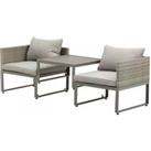 Outsunny 2 Seater Rattan Wicker Adjustable Sofa and Coffee Table Set Outdoor Garden Patio Furniture 