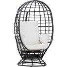 Outsunny 360 Swivel Egg Chair Outdoor, Cocoon Single Chair with Cushion for Patio & Conservatory