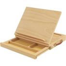 Vinsetto Wooden Table Easel Box, Adjustable Beechwood Table Box Easel w/ Storage Drawer, Portable Fo