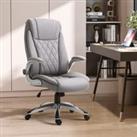 Vinsetto High Back Executive Office Chair Home Swivel PU Leather Ergonomic Chair, with Flip-up Arm, 