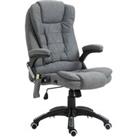 Vinsetto Massage Recliner Chair, Heated Office Chair with Six Massage Points, Linen-Feel Fabric, 360