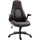 Vinsetto PU Leather Swivel Office Chair, Adjustable Height, Flip Up Armrests, Tilt Function, Compute
