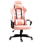 Vinsetto Racing Gaming Chair with Lumbar Support, Headrest, Swivel Wheel, PVC Leather Gamer Desk Cha