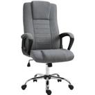 Vinsetto High Back Swivel Office Chair: Adjustable Height with Tilt Function, Linen Upholstery, Deep Grey Aosom UK