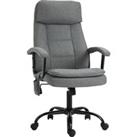 Vinsetto 2-Point Massage Office Chair Linen-Look Ergonomic Adjustable Height w/ 360 Swivel 5 Castor Wheels Rocking Comfortable Executive Seat Grey
