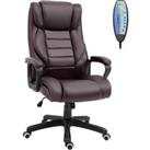 Vinsetto High Back Executive Office Chair 6- Point Vibration Massage Extra Padded Swivel Ergonomic Tilt Desk Seat, Brown