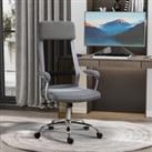 Vinsetto Office Chair Linen-Feel Mesh Fabric High Back Swivel Computer Task Desk Chair for Home with Arm, Wheels, Grey
