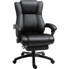 Vinsetto Executive Office Chair, High Back Swivel Recliner, PU Leather, with Footrest, Wheels, Adjustable Height, Black