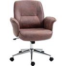 Vinsetto Swivel Chair,Microfibre Office Computer Desk Chair, Mid Back, W/ Home Study, Bedroom, Red