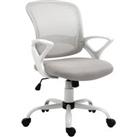 Vinsetto Office Chair Mesh Swivel Desk Chair with Lumbar Back Support Adjustable Height Armrests Grey