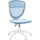 Vinsetto Desk Chair, Armless, Mesh Office Chair, Height Adjustable with Swivel Wheels, Blue.